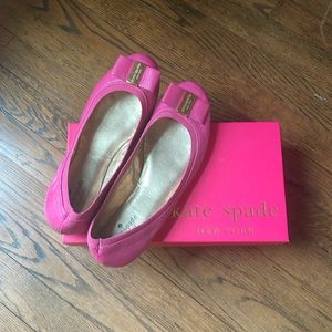 Kate spade Tock pink ballet flats bow shoes